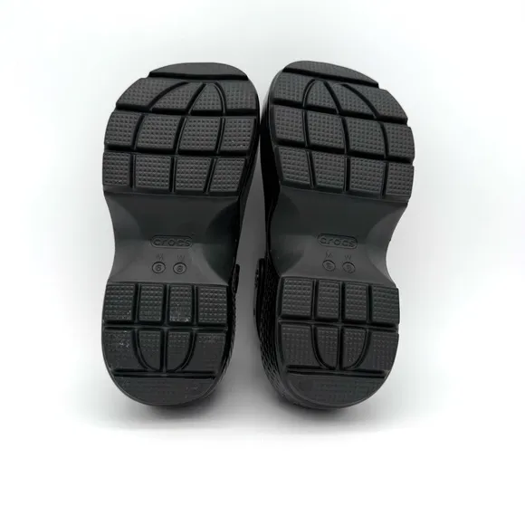 NIB NWT New Crocs CROCS Stomp High Shine Clog Black Women's 8 Men's 6 Shoes