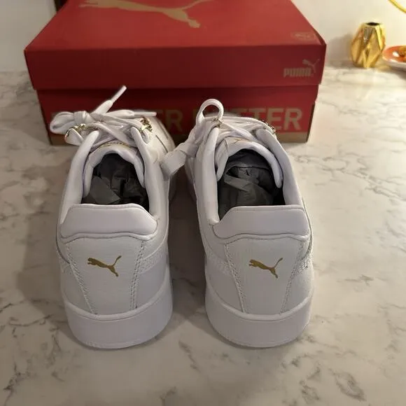 NIB Puma Woman’s Carina Street BlingBling White Metallic Gold Sneaker Shoes 8