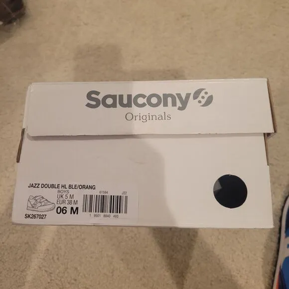 NIB Saucony Kids Jazz Double Hook Loop Sneaker Shoes Youth 6/EU 38/ Women's