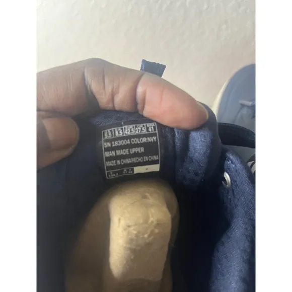NIB Skechers Street LA cooled Memory Foam Navy Brown Men Shoes Size 9.5