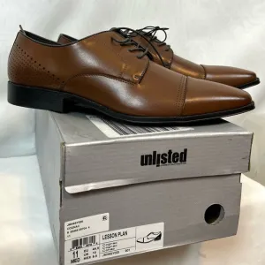 NIB Unlisted Men’s Cognac Brown Lace Up Oxford Dress Shoes / Sz 11