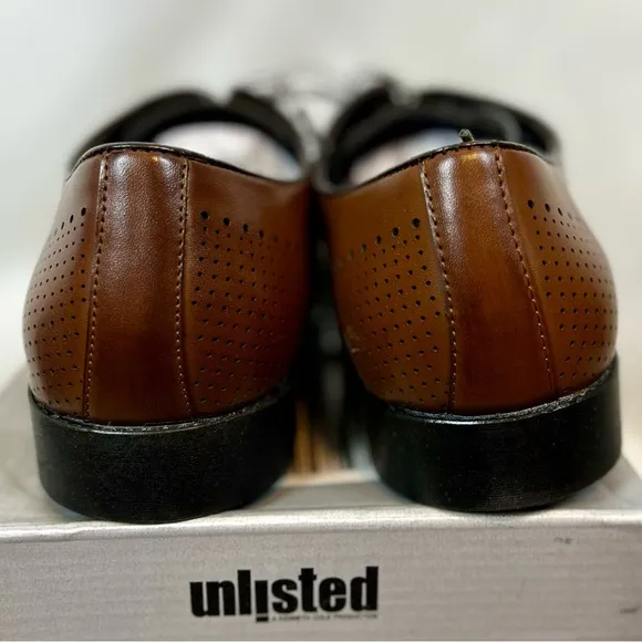NIB Unlisted Men’s Cognac Brown Lace Up Oxford Dress Shoes / Sz 11