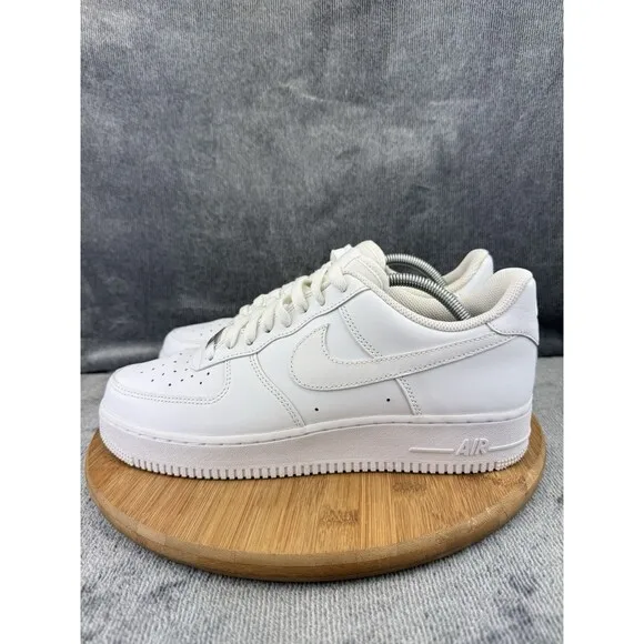 Nike Air Force 1 07 Shoe Men Size 10.5 Triple White Basketball Street Sneakers