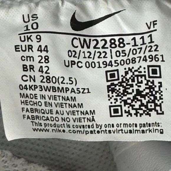 Nike Air Force 1 07 Shoe Mens Size 10 Triple White Basketball Street Sneakers