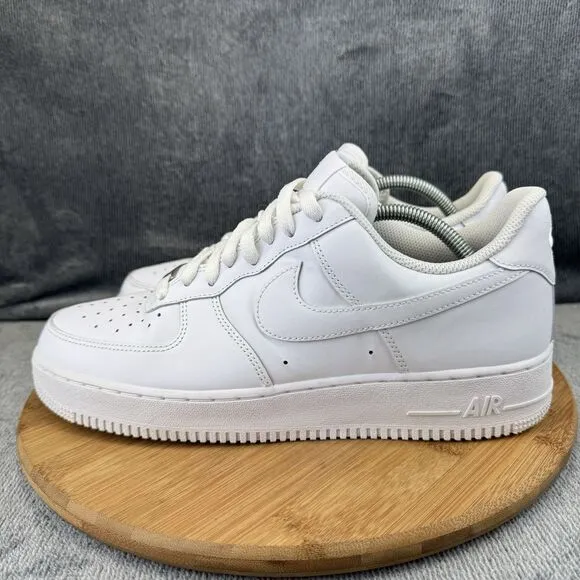 Nike Air Force 1 07 Shoe Mens Size 10.5 Triple White Basketball Street Sneakers