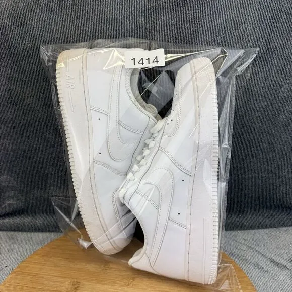 Nike Air Force 1 07 Shoe Mens Size 10.5 Triple White Basketball Street Sneakers