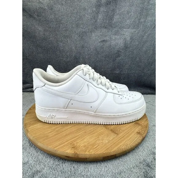Nike Air Force 1 07 Shoes Men Size 10 Triple White Basketball Street Sneakers