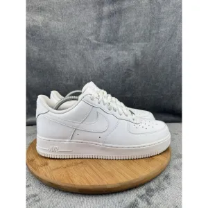 Nike Air Force 1 07 Shoes Mens Size 10.5 Triple White Basketball Street Sneakers