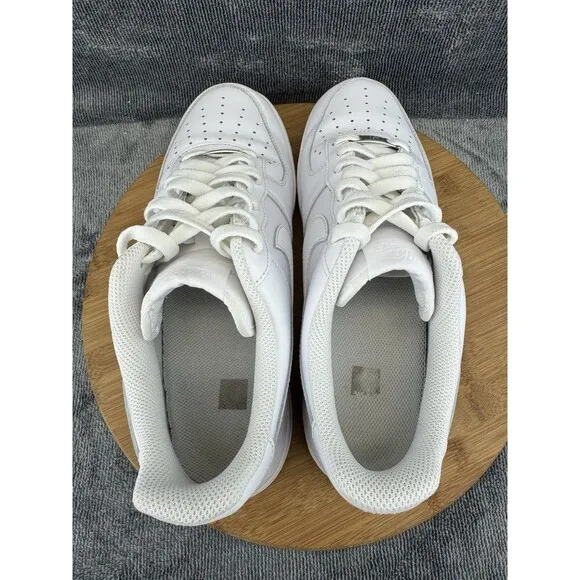 Nike Air Force 1 07 Shoes Mens Size 10.5 Triple White Basketball Street Sneakers