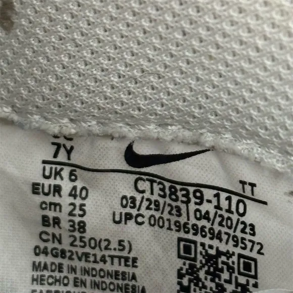 Nike Air Force 1 Low '07 White Unisex Sneakers Size 7Y Casual Shoes