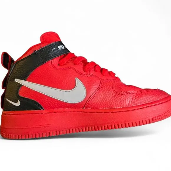 Nike Air Force 1 Mid LV8 (GS) AV3803-600 Kids 6.5Y/Women’s 8 Red Black