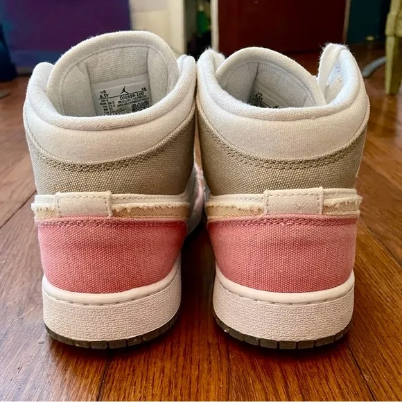 NIKE Air Jordan 1 Mid Pastel Grind Sneaker- Size Women's 6 / Youth 4.5