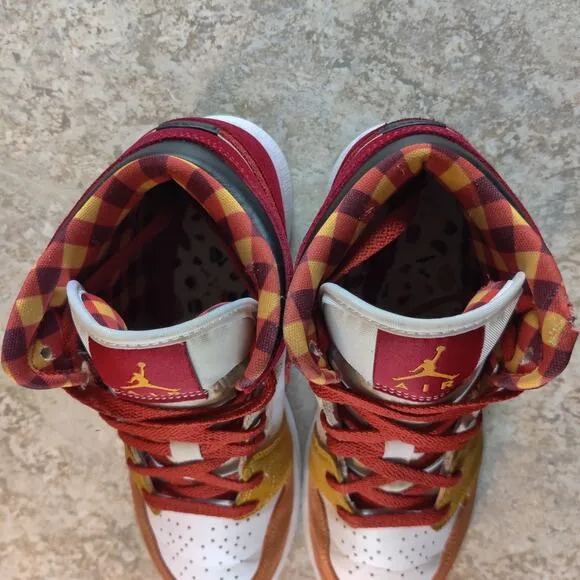 Nike Air Jordan 1 Mid SE GS Picnic Paprika Cinnabar Black DX2460 601 Size 5.5Y