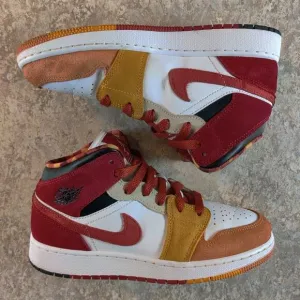 Nike Air Jordan 1 Mid SE GS Picnic Paprika Cinnabar Black DX2460 601 Size 5.5Y