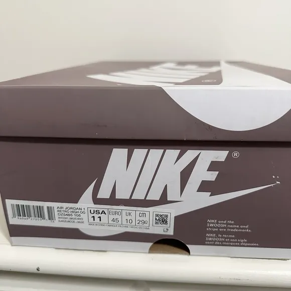 Nike Air Jordan 1 Retro High OG Shoes White Sky J Mauve DZ5485-105 Men's Sz 11