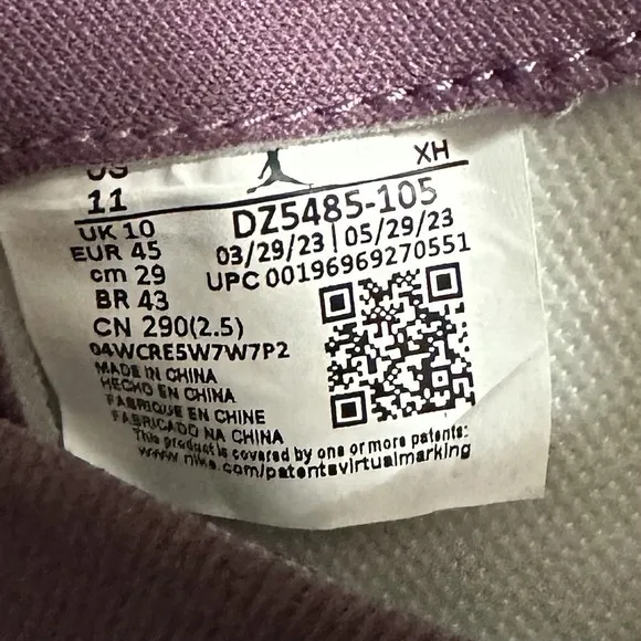 Nike Air Jordan 1 Retro High OG Shoes White Sky J Mauve DZ5485-105 Men's Sz 11