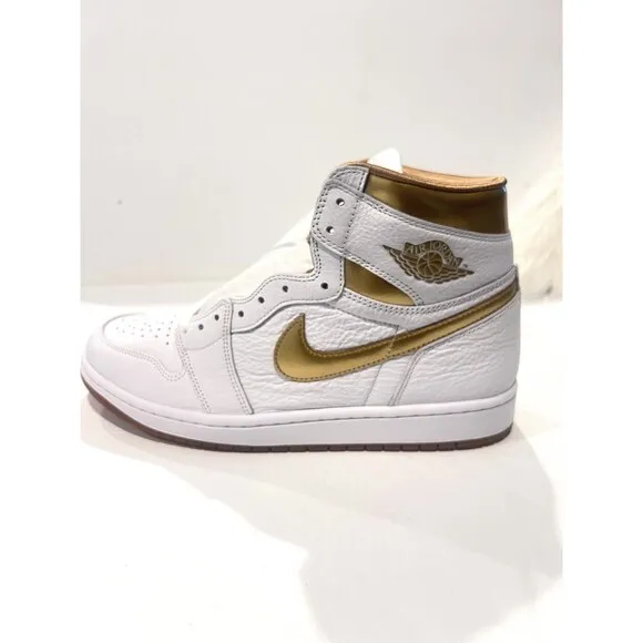 Nike Air Jordan 1 Retro High OG Womens 11.5 /Mens 10 Shoes White Gold FD2596-107