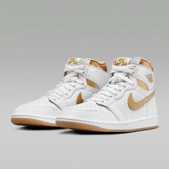 Nike Air Jordan 1 Retro High OG Womens 11.5 /Mens 10 Shoes White Gold FD2596-107