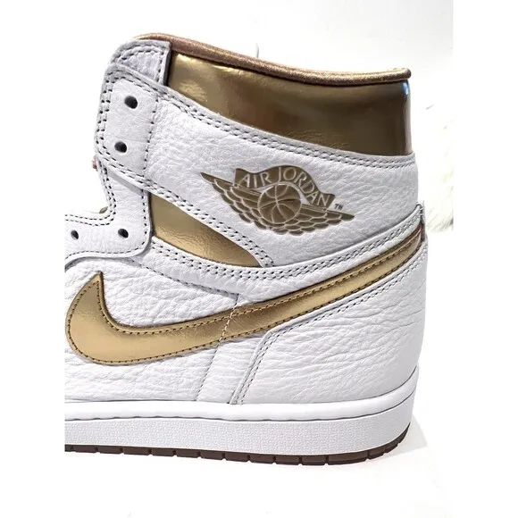 Nike Air Jordan 1 Retro High OG Womens 11.5 /Mens 10 Shoes White Gold FD2596-107