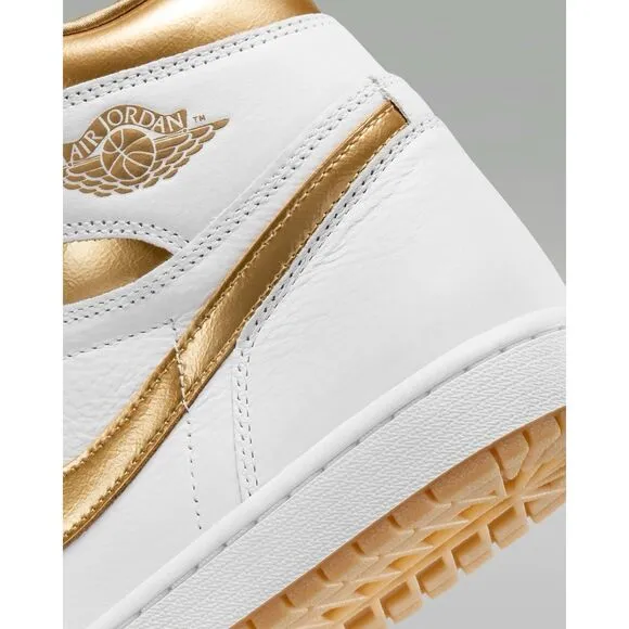 Nike Air Jordan 1 Retro High OG Womens 11.5 /Mens 10 Shoes White Gold FD2596-107