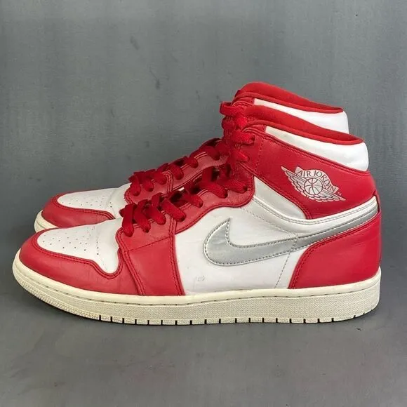 Nike Air Jordan 1 Retro High “Silver Medal” sneaker shoes mens size  10