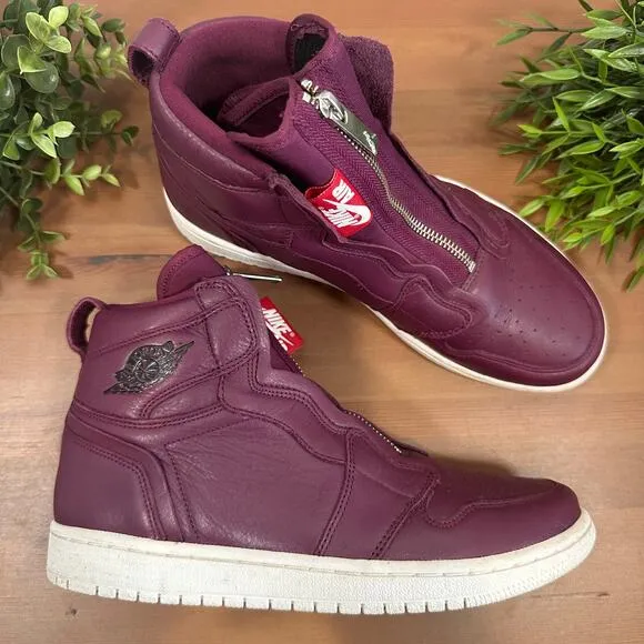 Nike Air Jordan 1 Retro High Zip Bordeaux Women's Shoes Size 9.5