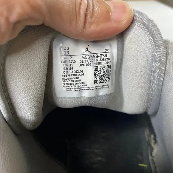 NIKE AIR JORDAN 1 RETRO LOW SMOKE GREY Sneakers Shoes 13