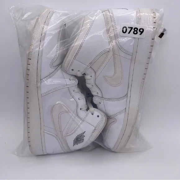 Nike Air Jordan 1 Retro Mid GS 'White Cool Grey' Shoes Sneakers   -   Size:  7Y