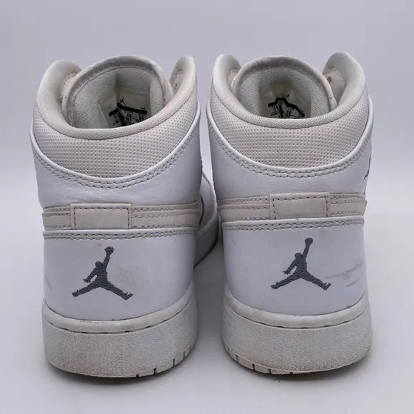 Nike Air Jordan 1 Retro Mid GS 'White Cool Grey' Shoes Sneakers   -   Size:  7Y