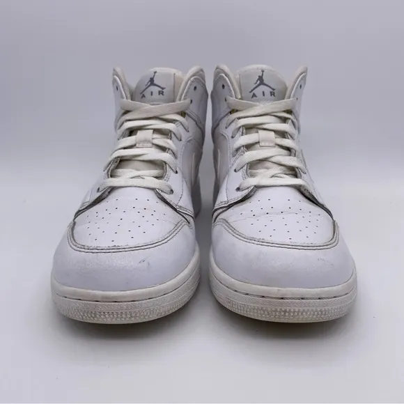 Nike Air Jordan 1 Retro Mid GS 'White Cool Grey' Shoes Sneakers   -   Size:  7Y
