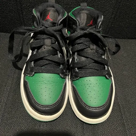 Nike Air Jordan 1 Retro Mid Pine Green Black Toddler Shoes Size 12c