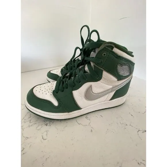 Nike Air Jordan 1 Retro OG High Gorge Green/White Sneaker Shoes‎ Boys Youth Sz 4