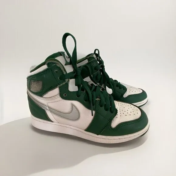 Nike Air Jordan 1 Retro OG High Gorge Green/White Sneaker Shoes‎ Boys Youth Sz 4