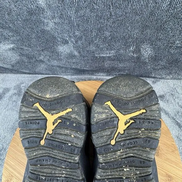 Nike Air Jordan 10 Boys Size 5Y Shoes Black Retro NYC Basketball Sneakers 310806