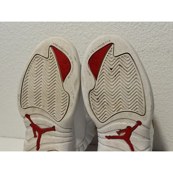 Nike Air Jordan 12 Retro Boys Size 2Y White Athletic Shoes Sneakers 151186-107