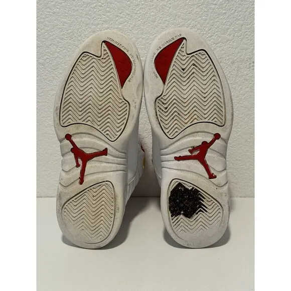 Nike Air Jordan 12 Retro Boys Size 2Y White Athletic Shoes Sneakers 151186-107