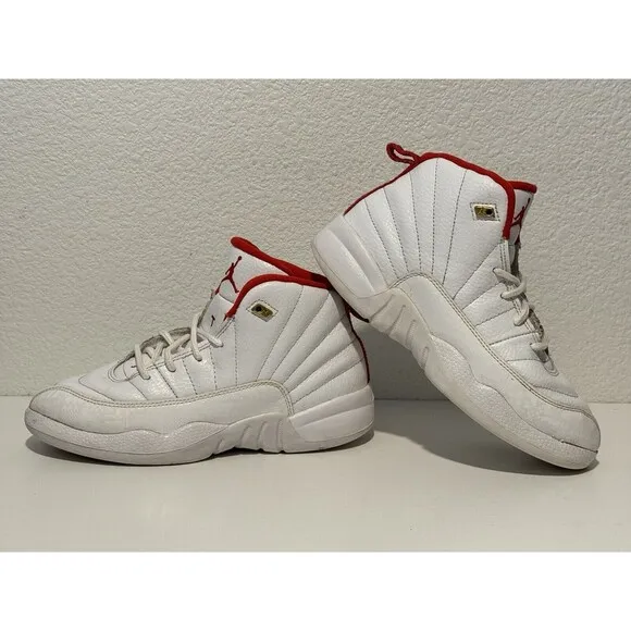 Nike Air Jordan 12 Retro Boys Size 2Y White Athletic Shoes Sneakers 151186-107