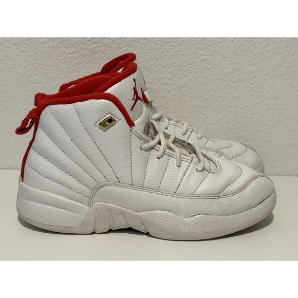 Nike Air Jordan 12 Retro Boys Size 2Y White Athletic Shoes Sneakers 151186-107