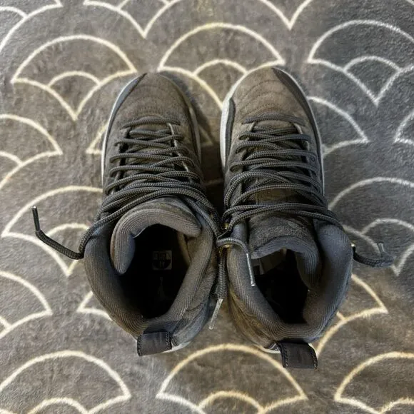 Nike Air Jordan 12 Retro Dark Grey Suede Shoes Sneakers Sz Boys 5Y