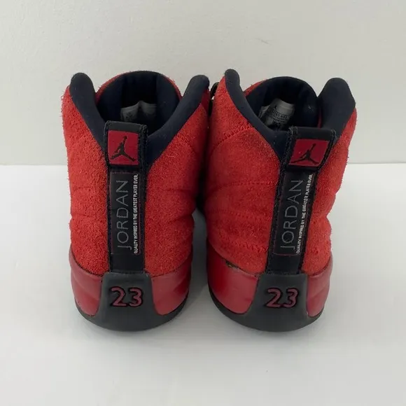 Nike Air Jordan 12 Retro‎ Reverse Flu black and red shoes
