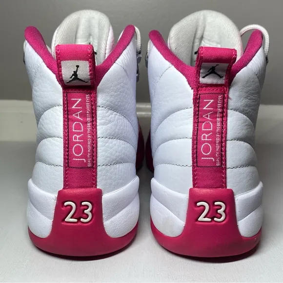 Nike Air Jordan 12 Retro Shoes Dynamic Pink White Size 7Y Hi Sneakers 510815-109
