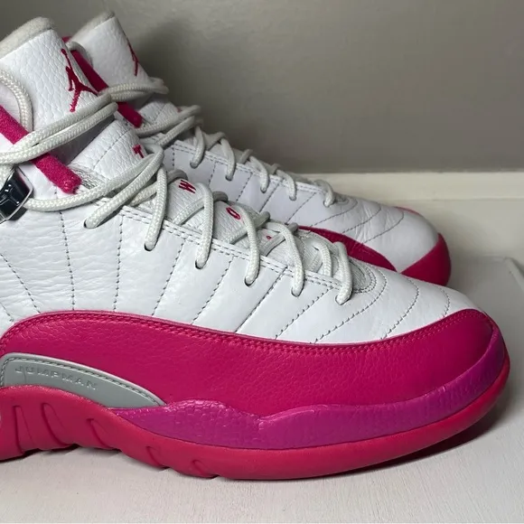Nike Air Jordan 12 Retro Shoes Dynamic Pink White Size 7Y Hi Sneakers 510815-109