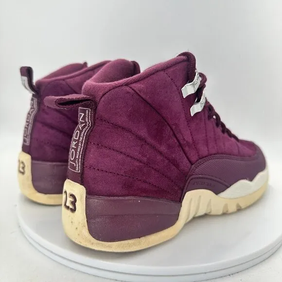 Nike Air Jordan 12 Retro Youth Size 7Y 153265-617 Bordeaux Sail Silver Shoes