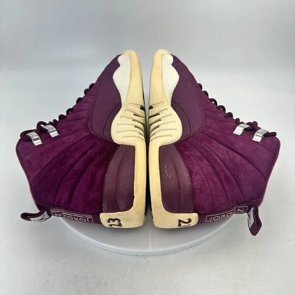 Nike Air Jordan 12 Retro Youth Size 7Y 153265-617 Bordeaux Sail Silver Shoes