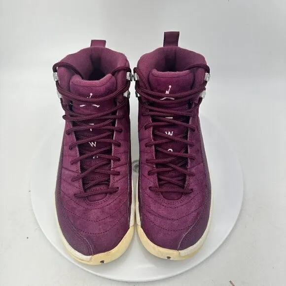 Nike Air Jordan 12 Retro Youth Size 7Y 153265-617 Bordeaux Sail Silver Shoes