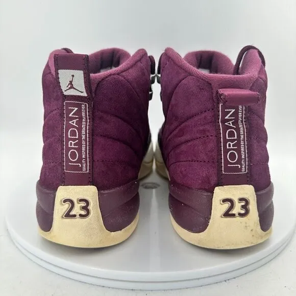 Nike Air Jordan 12 Retro Youth Size 7Y 153265-617 Bordeaux Sail Silver Shoes