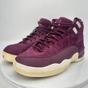 Nike Air Jordan 12 Retro Youth Size 7Y 153265-617 Bordeaux Sail Silver Shoes