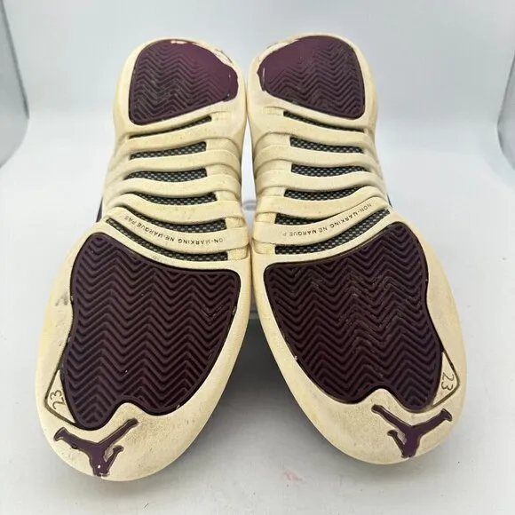 Nike Air Jordan 12 Retro Youth Size 7Y 153265-617 Bordeaux Sail Silver Shoes