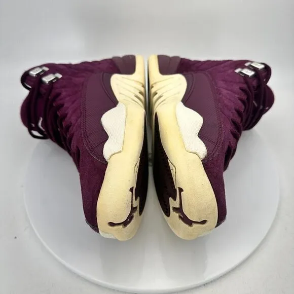 Nike Air Jordan 12 Retro Youth Size 7Y 153265-617 Bordeaux Sail Silver Shoes