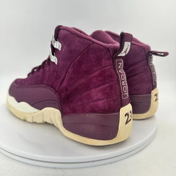 Nike Air Jordan 12 Retro Youth Size 7Y 153265-617 Bordeaux Sail Silver Shoes